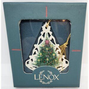 Lenox China Christmas Tree w/Tassel Ornament Victorian Lace Collection